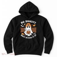Halloween Ghost No Diggity Bout To Bag It Up Hoodie thumb 0