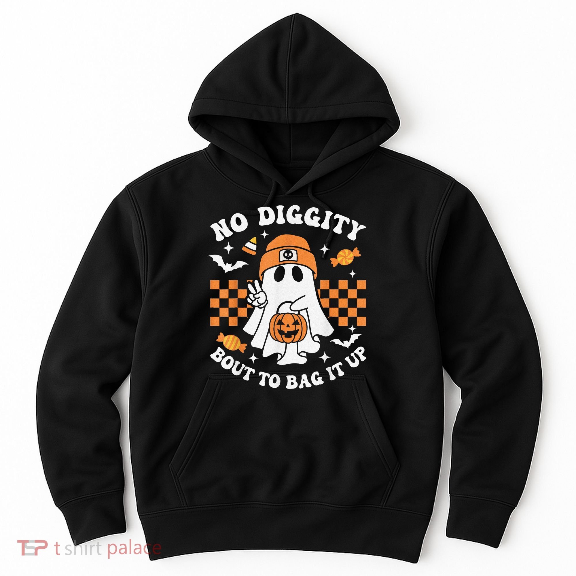Halloween Ghost No Diggity Bout To Bag It Up Hoodie