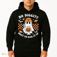 Halloween Ghost No Diggity Bout To Bag It Up Hoodie thumb 2