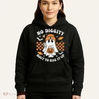 Halloween Ghost No Diggity Bout To Bag It Up Hoodie thumb 5