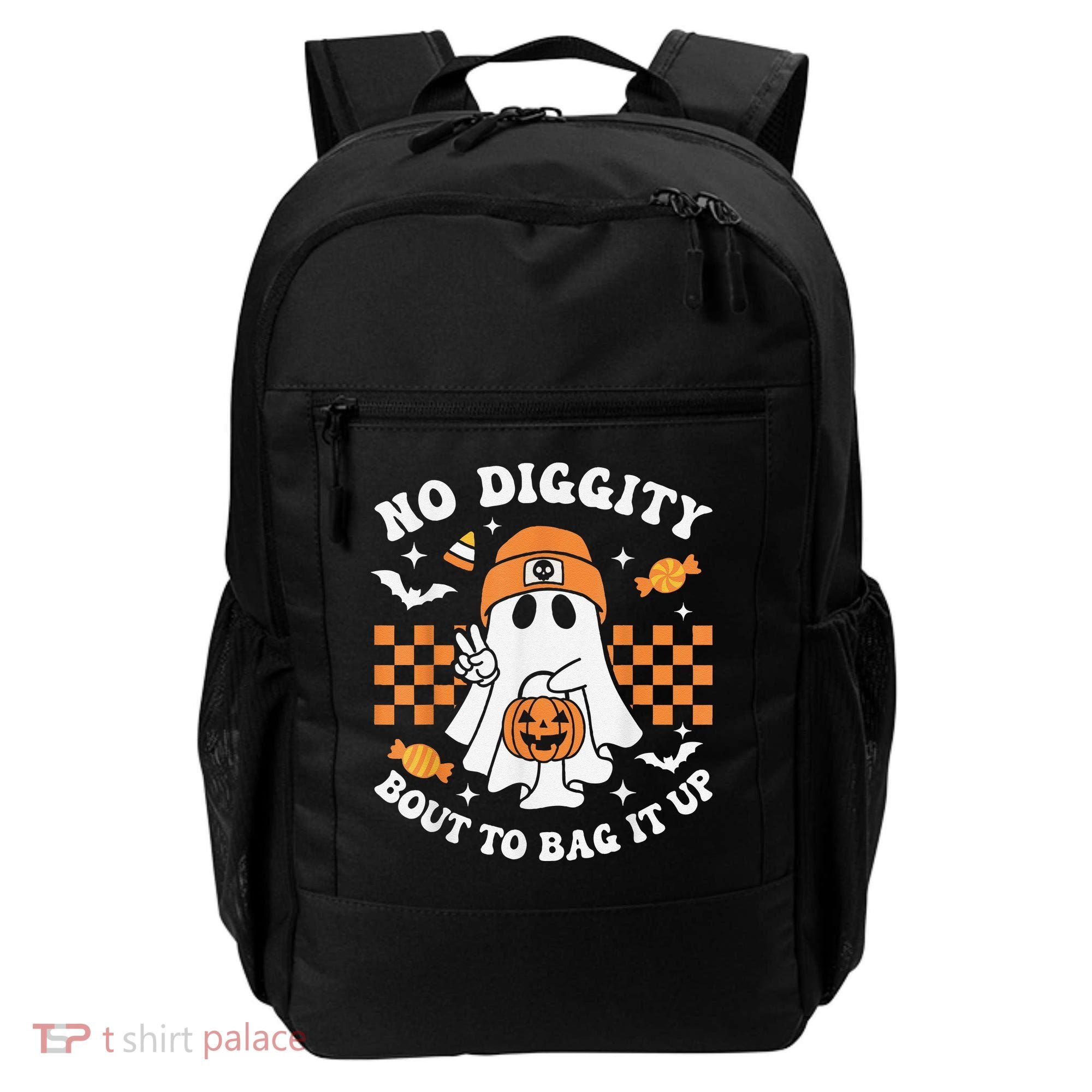 Halloween Ghost No Diggity Bout To Bag It Up Backpack