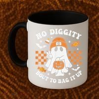 Halloween Ghost No Diggity Bout To Bag It Up Coffee Mug thumb 2