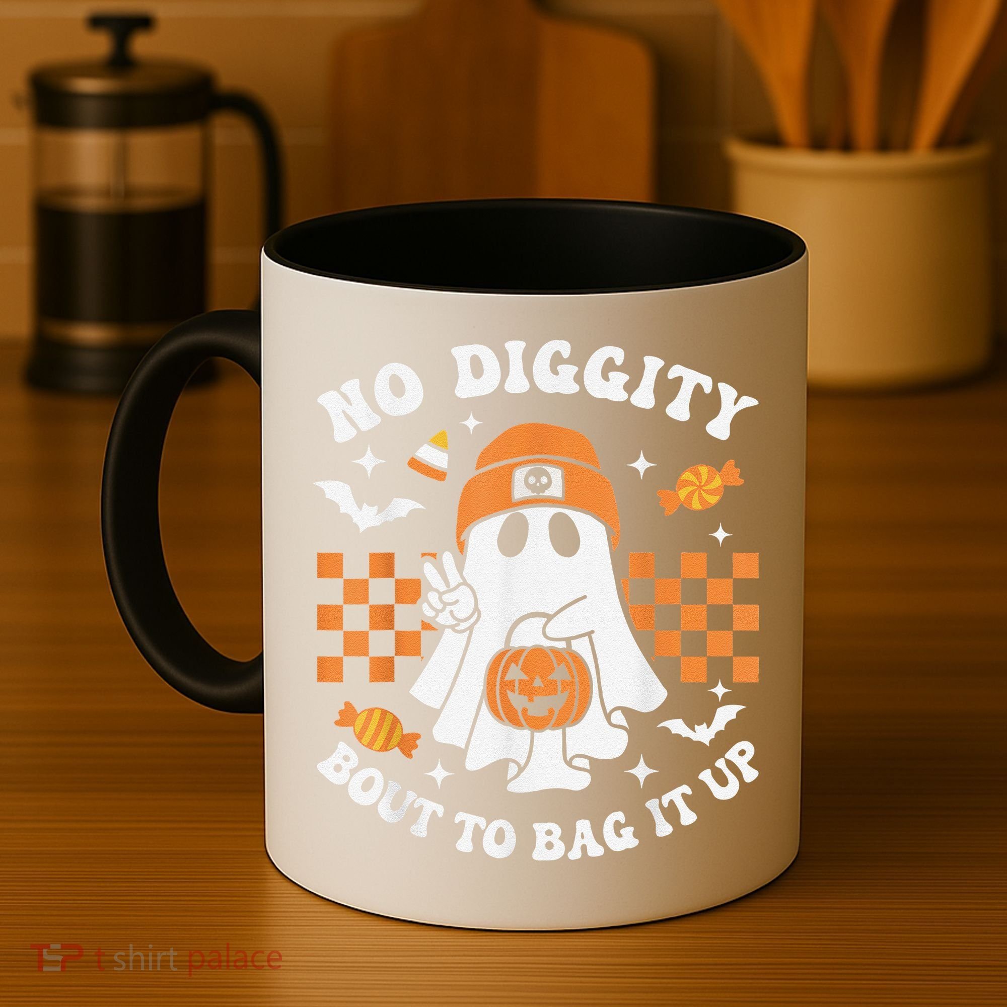 Halloween Ghost No Diggity Bout To Bag It Up Coffee Mug