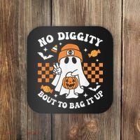 Halloween Ghost No Diggity Bout To Bag It Up Coaster thumb 0