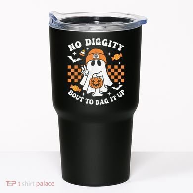 Halloween Ghost No Diggity Bout To Bag It Up Tumbler