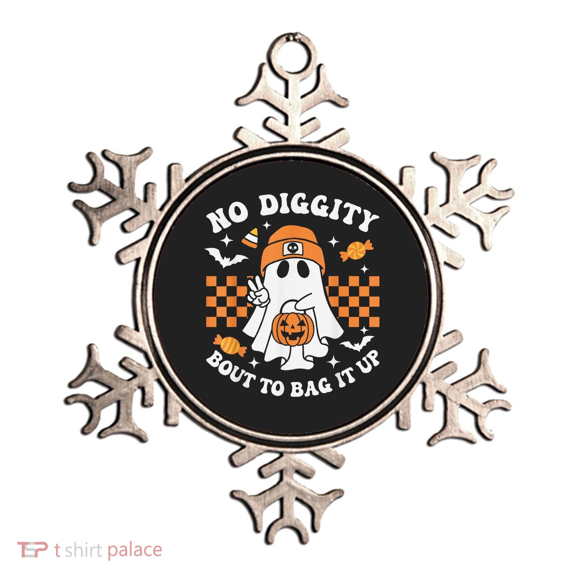 Halloween Ghost No Diggity Bout To Bag It Up Ornament
