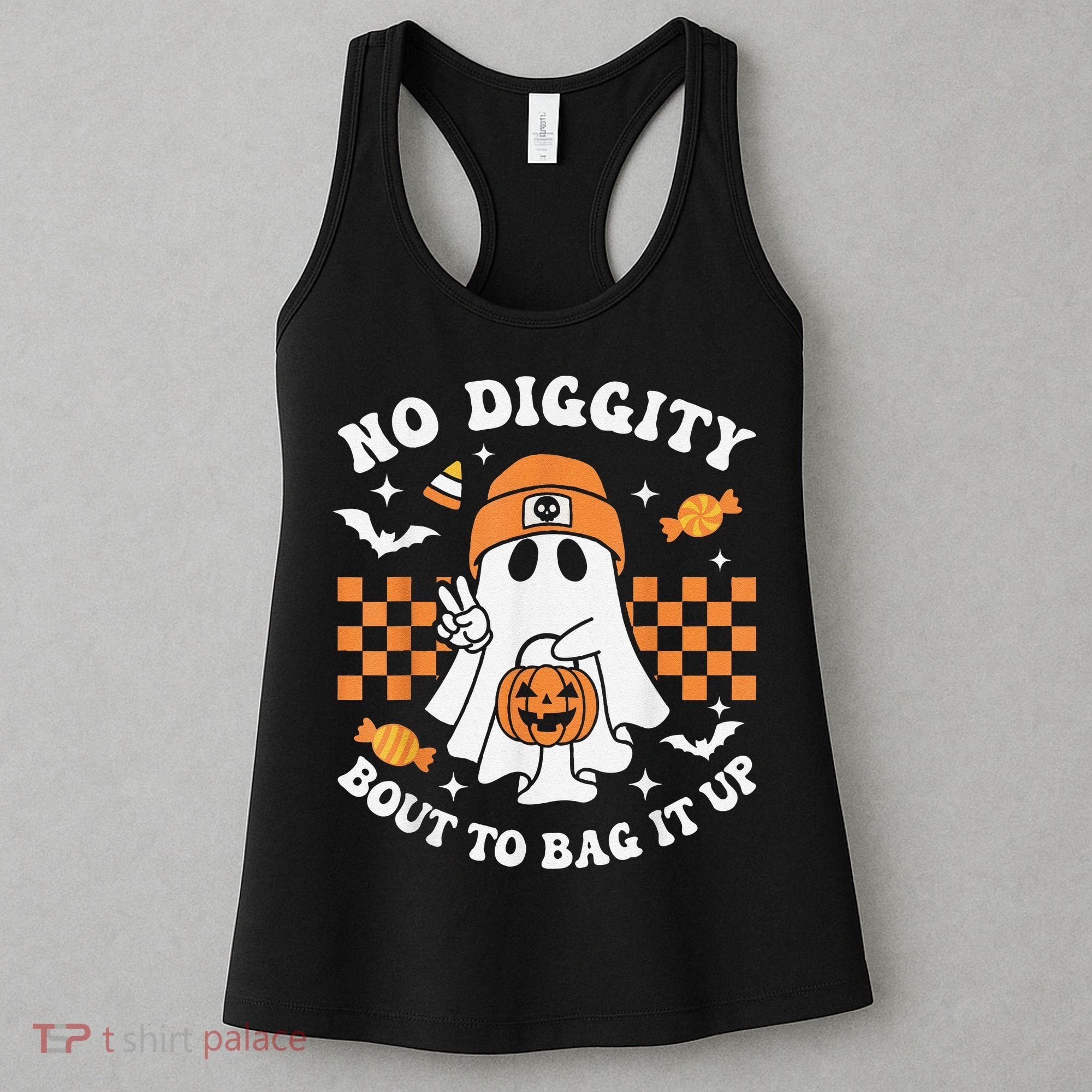 Halloween Ghost No Diggity Bout To Bag It Up Women's Tank Top