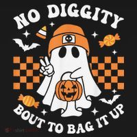 Halloween Ghost No Diggity Bout To Bag It Up Women's Tank Top thumb 5
