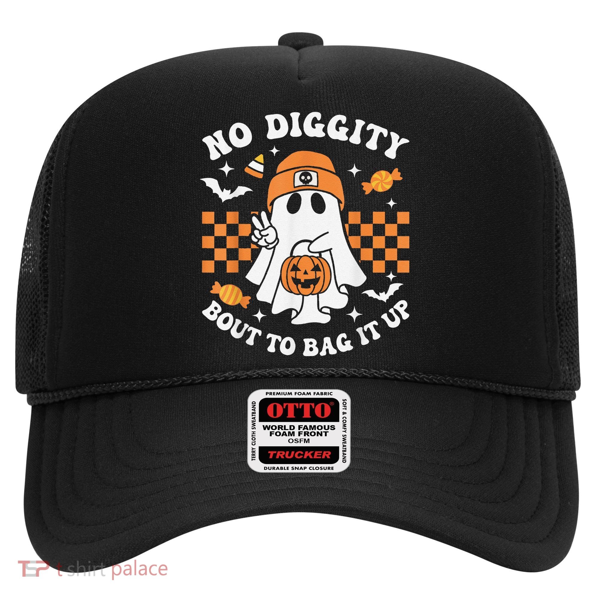 Halloween Ghost No Diggity Bout To Bag It Up Hat