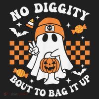 Halloween Ghost No Diggity Bout To Bag It Up Hat thumb 2