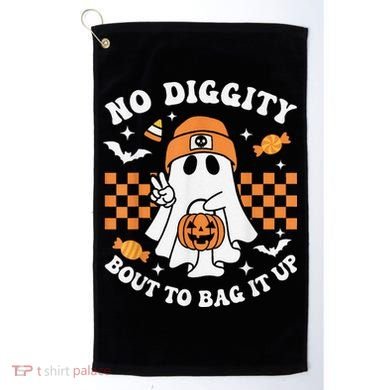 Halloween Ghost No Diggity Bout To Bag It Up Golf Towel