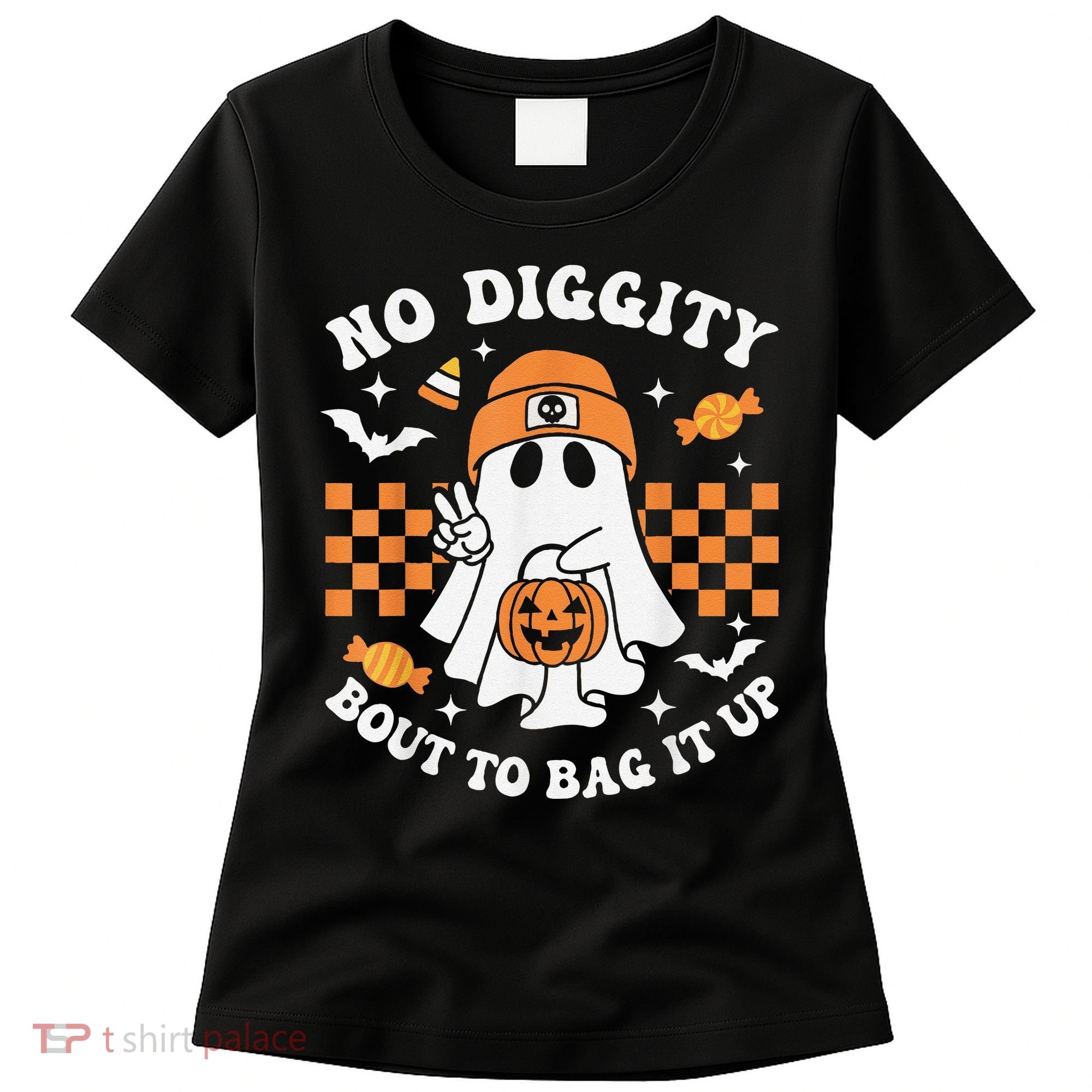 Halloween Ghost No Diggity Bout To Bag It Up Women's T-Shirt