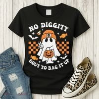Halloween Ghost No Diggity Bout To Bag It Up Women's T-Shirt thumb 3