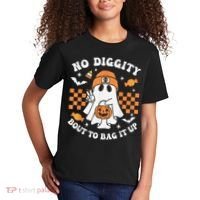 Halloween Ghost No Diggity Bout To Bag It Up Kids T-Shirt thumb 2