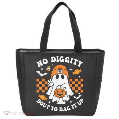 Halloween Ghost No Diggity Bout To Bag It Up Tote Bag