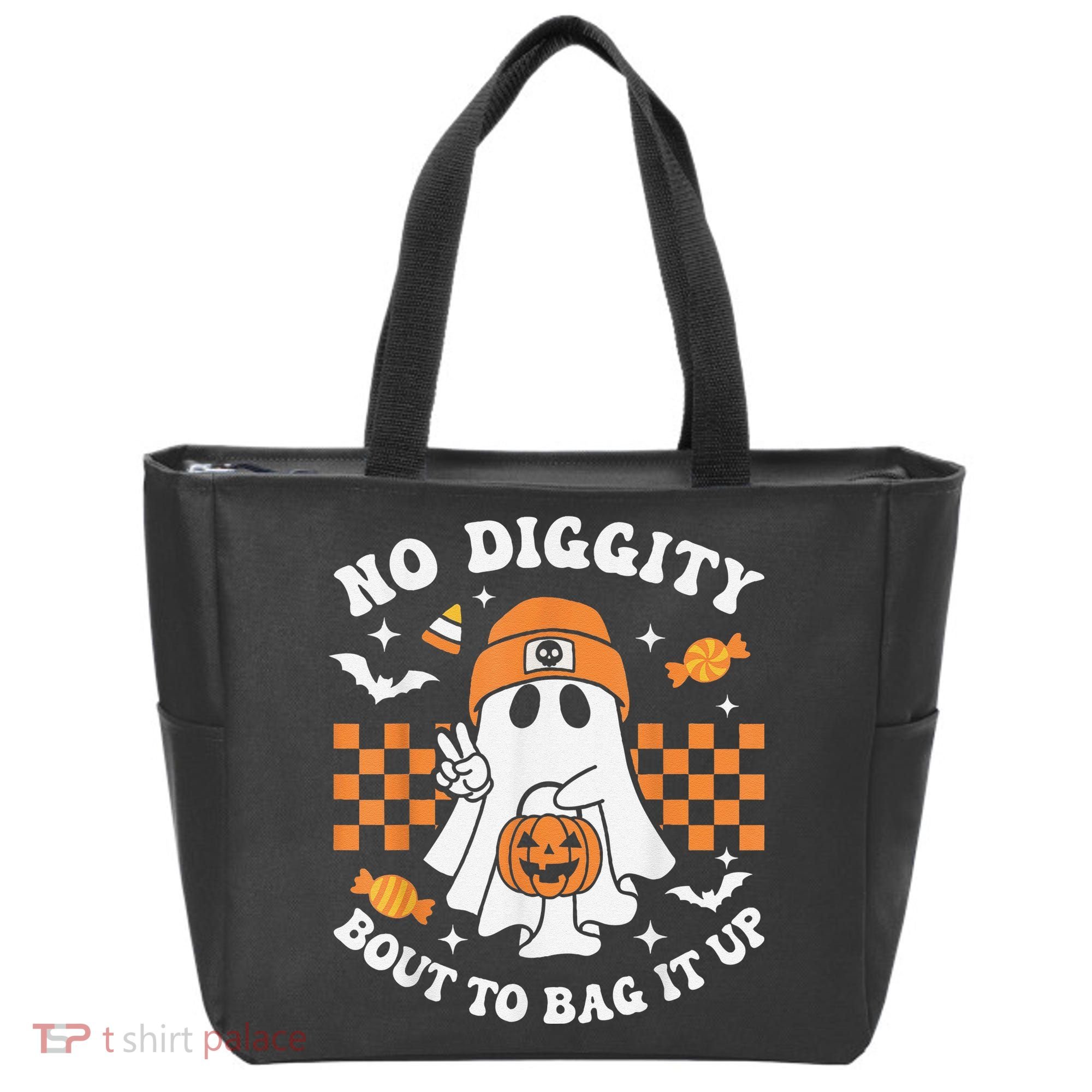 Halloween Ghost No Diggity Bout To Bag It Up Tote Bag
