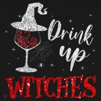 Halloween Glass Of Wine Drink Up Witche Hoodie thumb 2