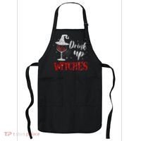 Halloween Glass Of Wine Drink Up Witche Apron thumb 0