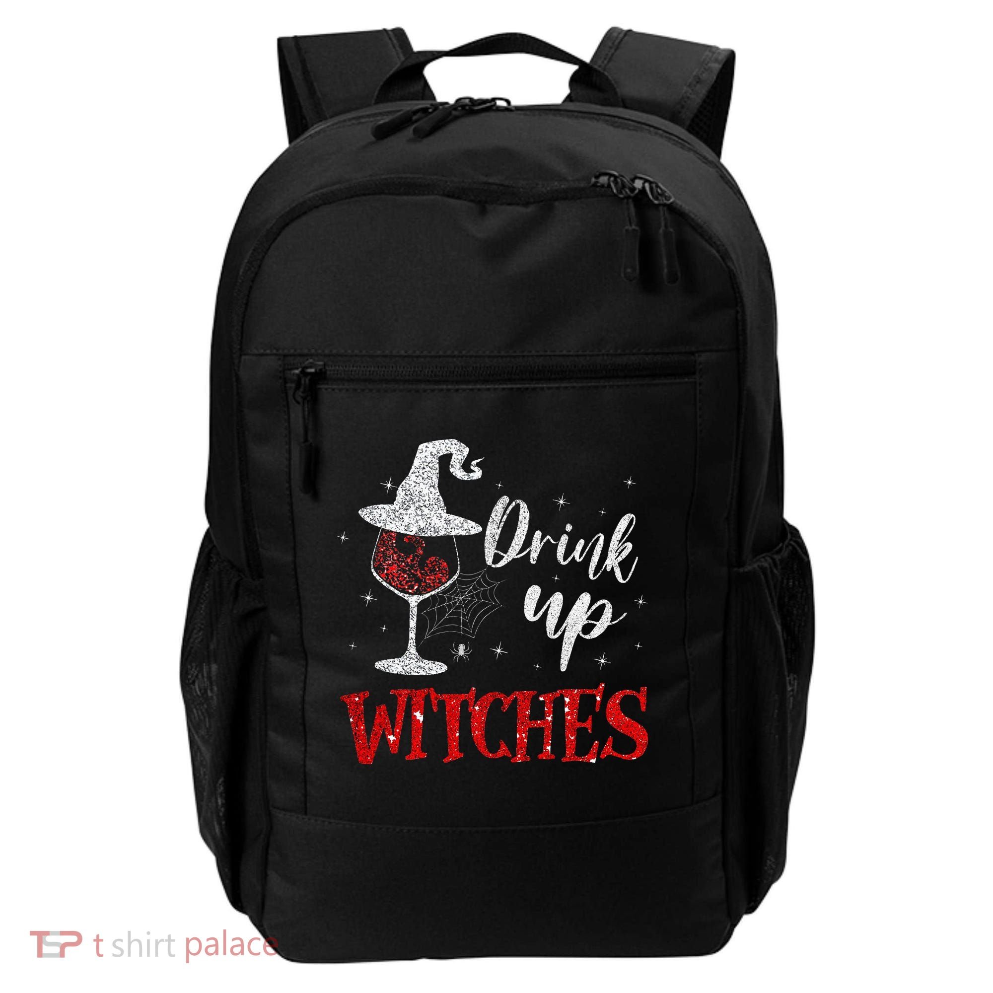 Halloween Glass Of Wine Drink Up Witche Backpack