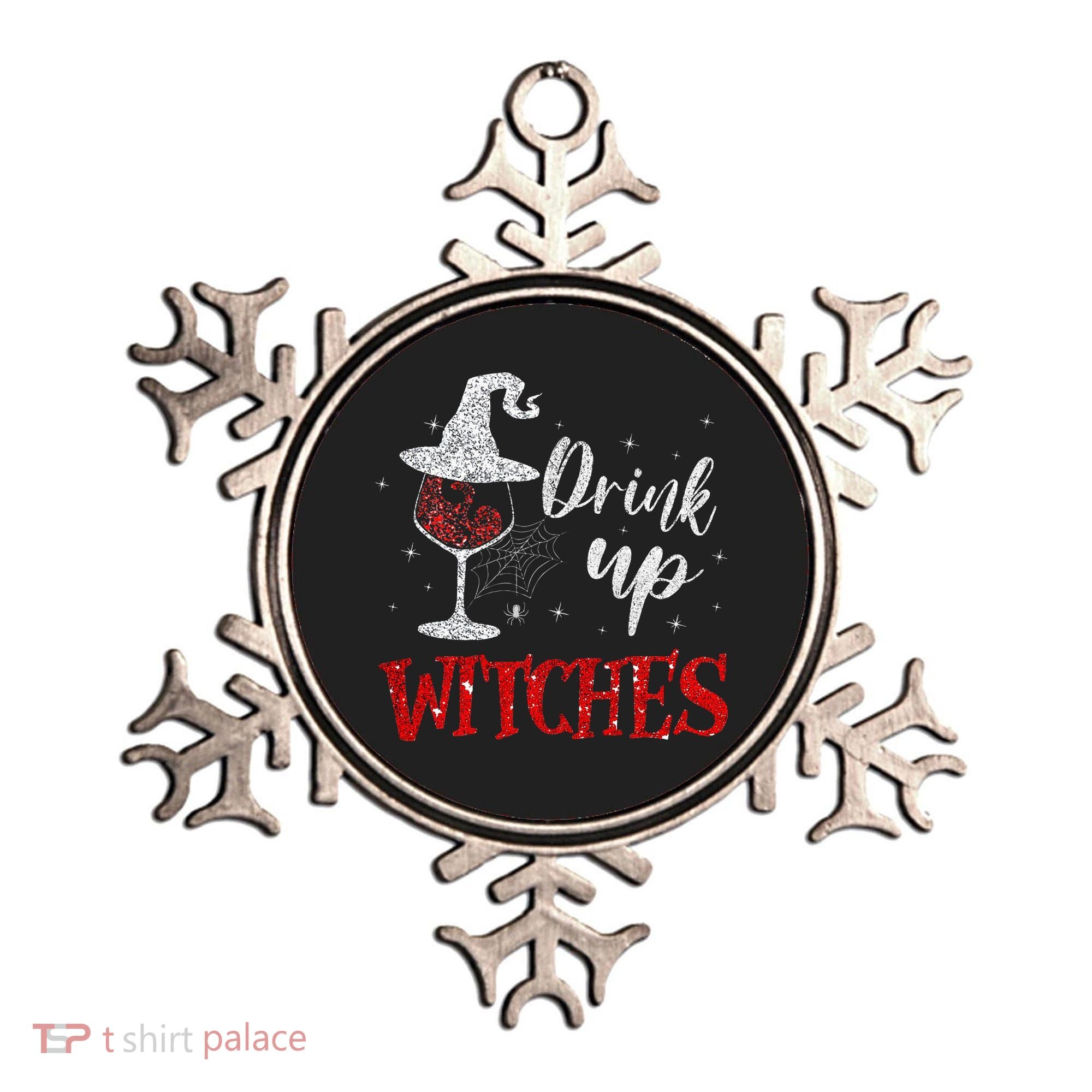 Halloween Glass Of Wine Drink Up Witche Ornament