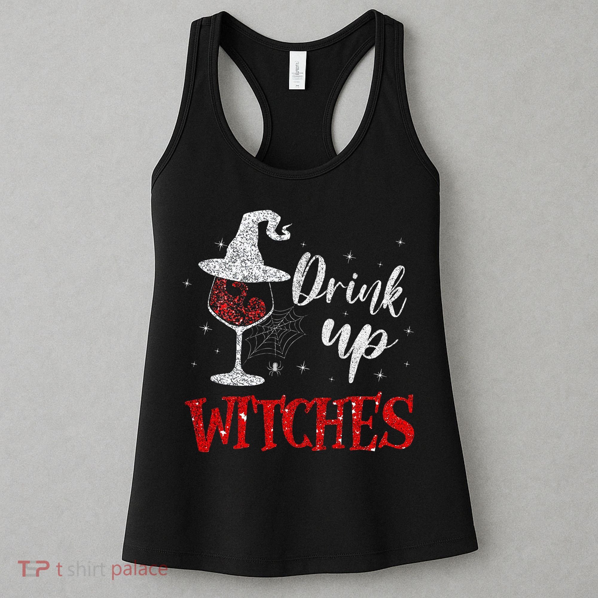 Halloween Glass Of Wine Drink Up Witche Women's Tank Top