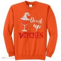 Halloween Glass Of Wine Drink Up Witche Sweatshirt thumb 0