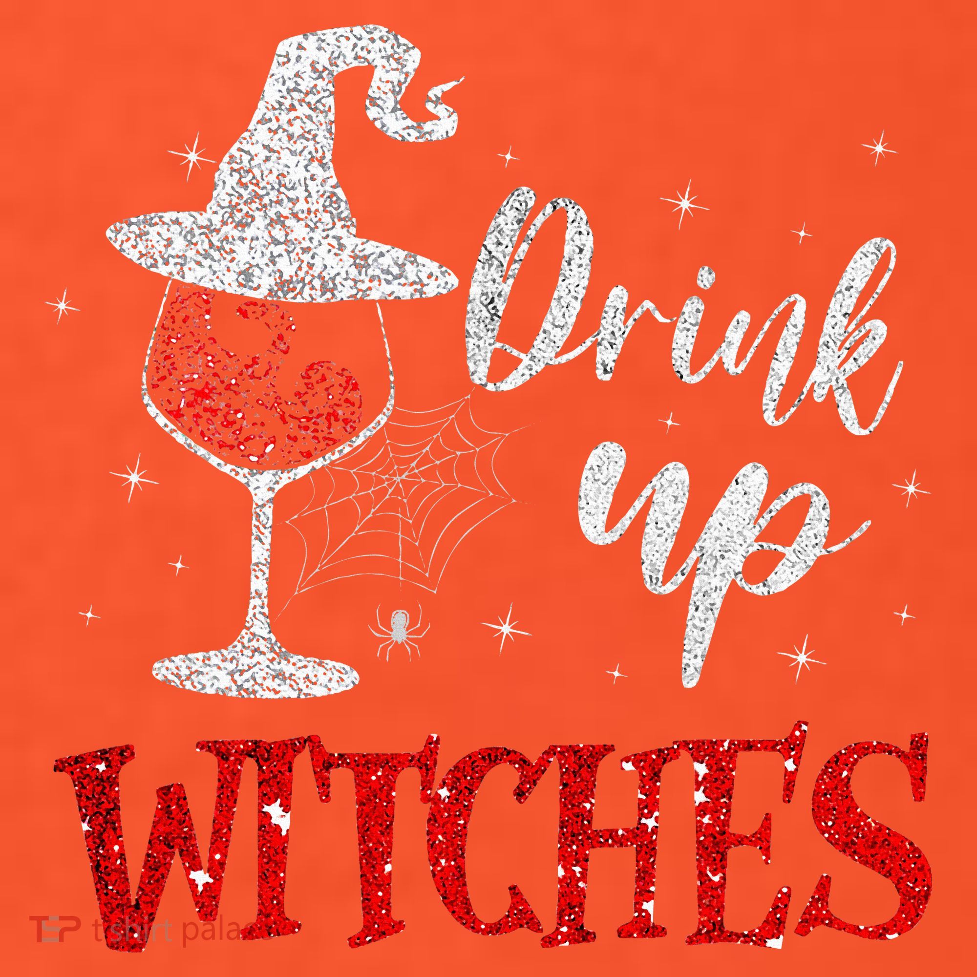 Halloween Glass Of Wine Drink Up Witche Coaster