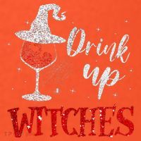 Halloween Glass Of Wine Drink Up Witche Mousepad thumb 1