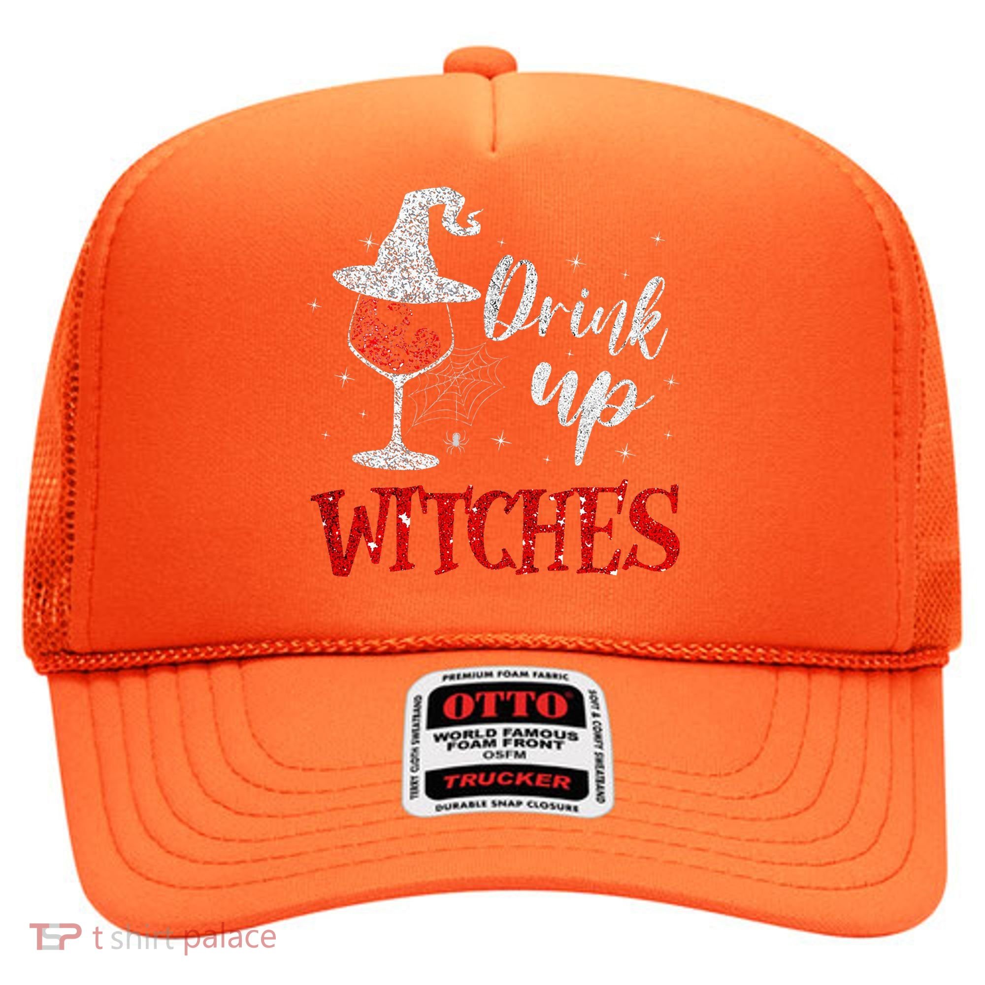 Halloween Glass Of Wine Drink Up Witche Hat