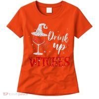 Halloween Glass Of Wine Drink Up Witche Women's T-Shirt thumb 0