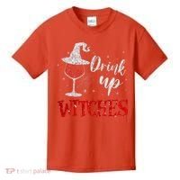 Halloween Glass Of Wine Drink Up Witche Kids T-Shirt thumb 0