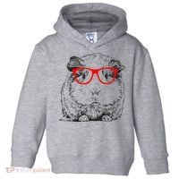 Hipster Guinea Pig In Red Glasses Pet Animal Toddler Hoodie thumb 0