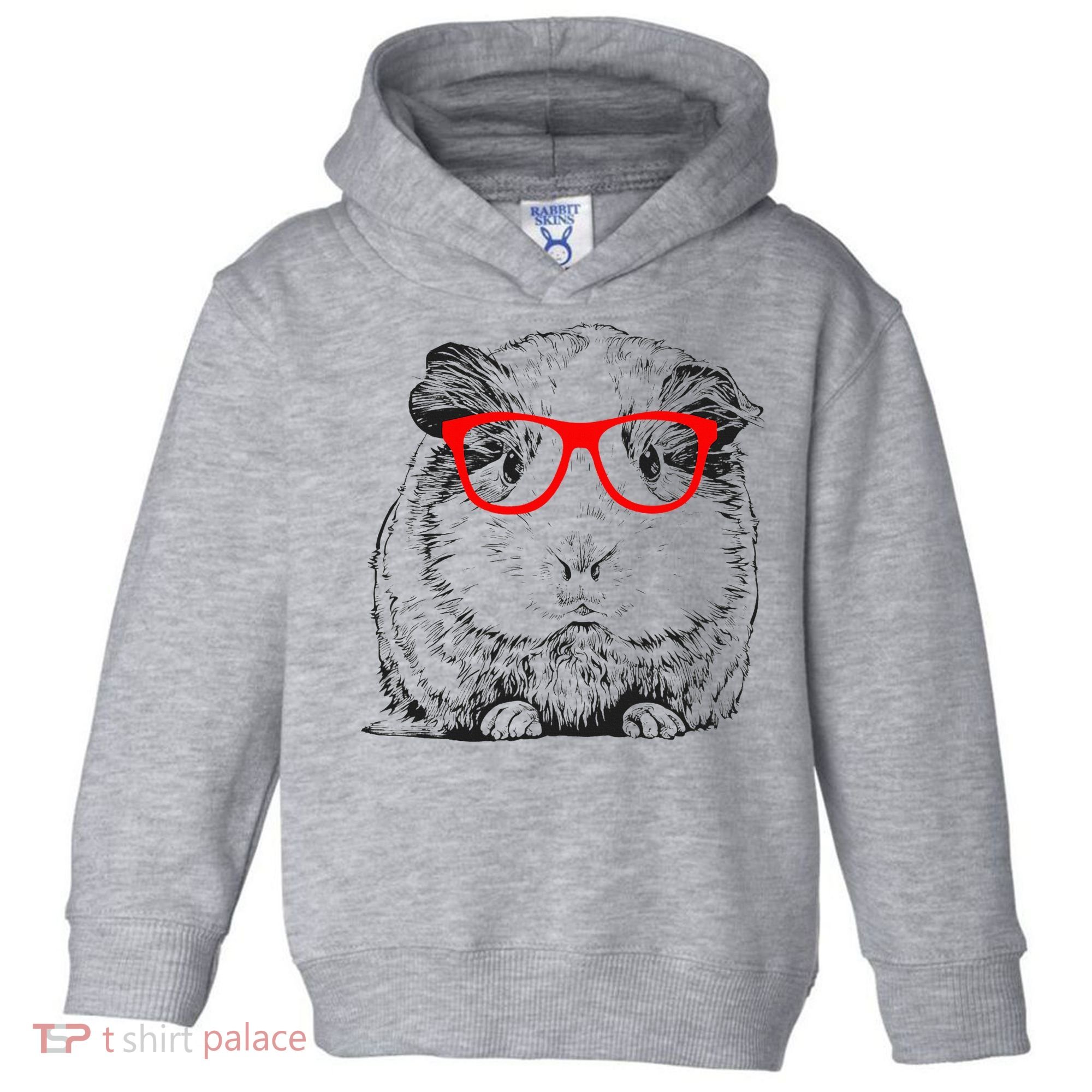 Hipster Guinea Pig In Red Glasses Pet Animal Toddler Hoodie