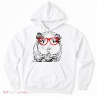 Hipster Guinea Pig In Red Glasses Pet Animal Hoodie thumb 0
