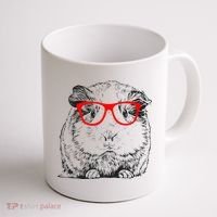 Hipster Guinea Pig In Red Glasses Pet Animal Coffee Mug thumb 1