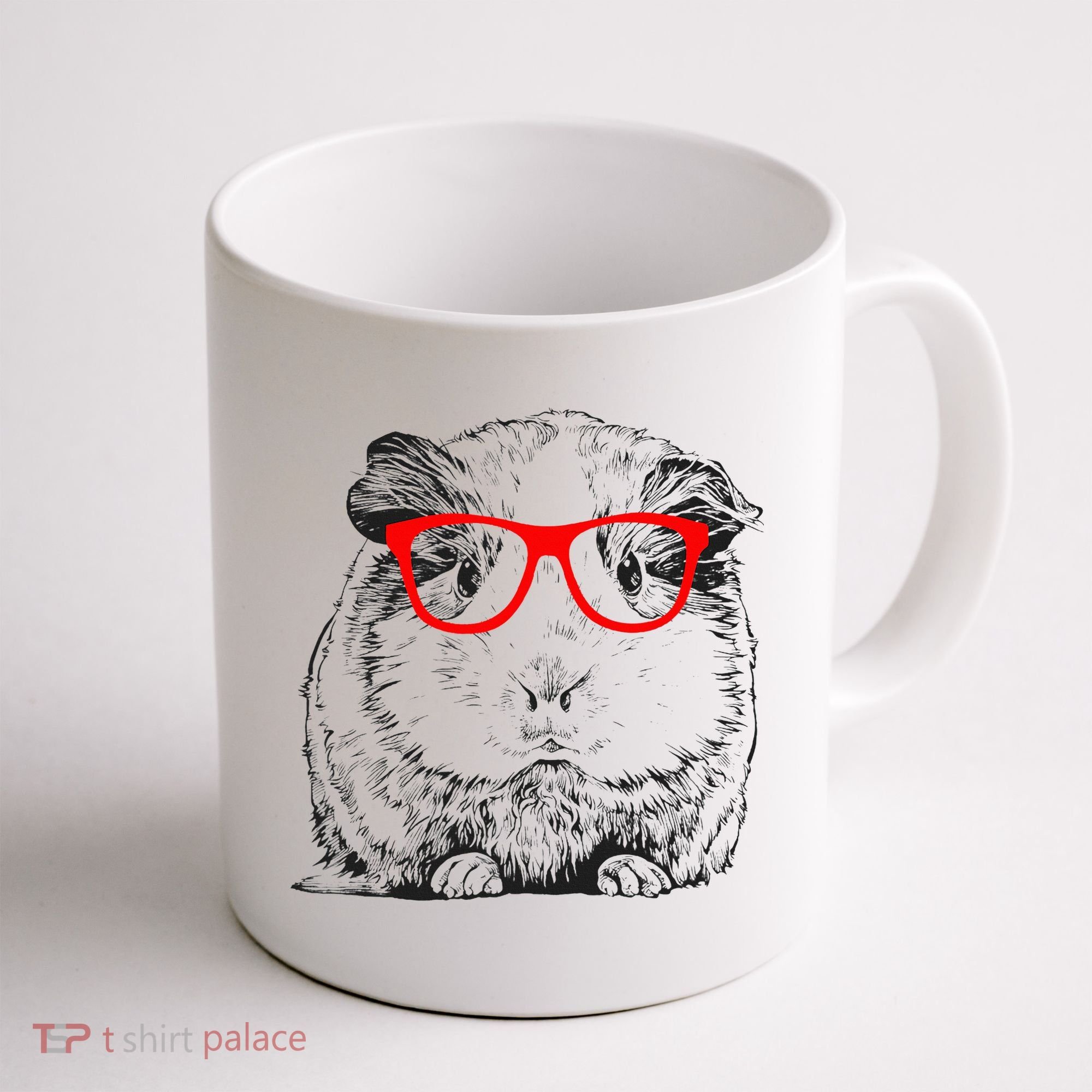 Hipster Guinea Pig In Red Glasses Pet Animal Coffee Mug