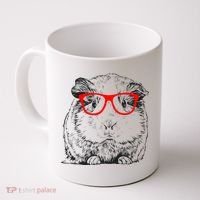 Hipster Guinea Pig In Red Glasses Pet Animal Coffee Mug thumb 0