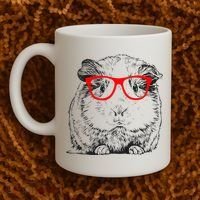 Hipster Guinea Pig In Red Glasses Pet Animal Coffee Mug thumb 2