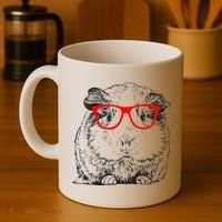 Hipster Guinea Pig In Red Glasses Pet Animal Coffee Mug thumb 4