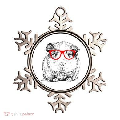 Hipster Guinea Pig In Red Glasses Pet Animal Ornament