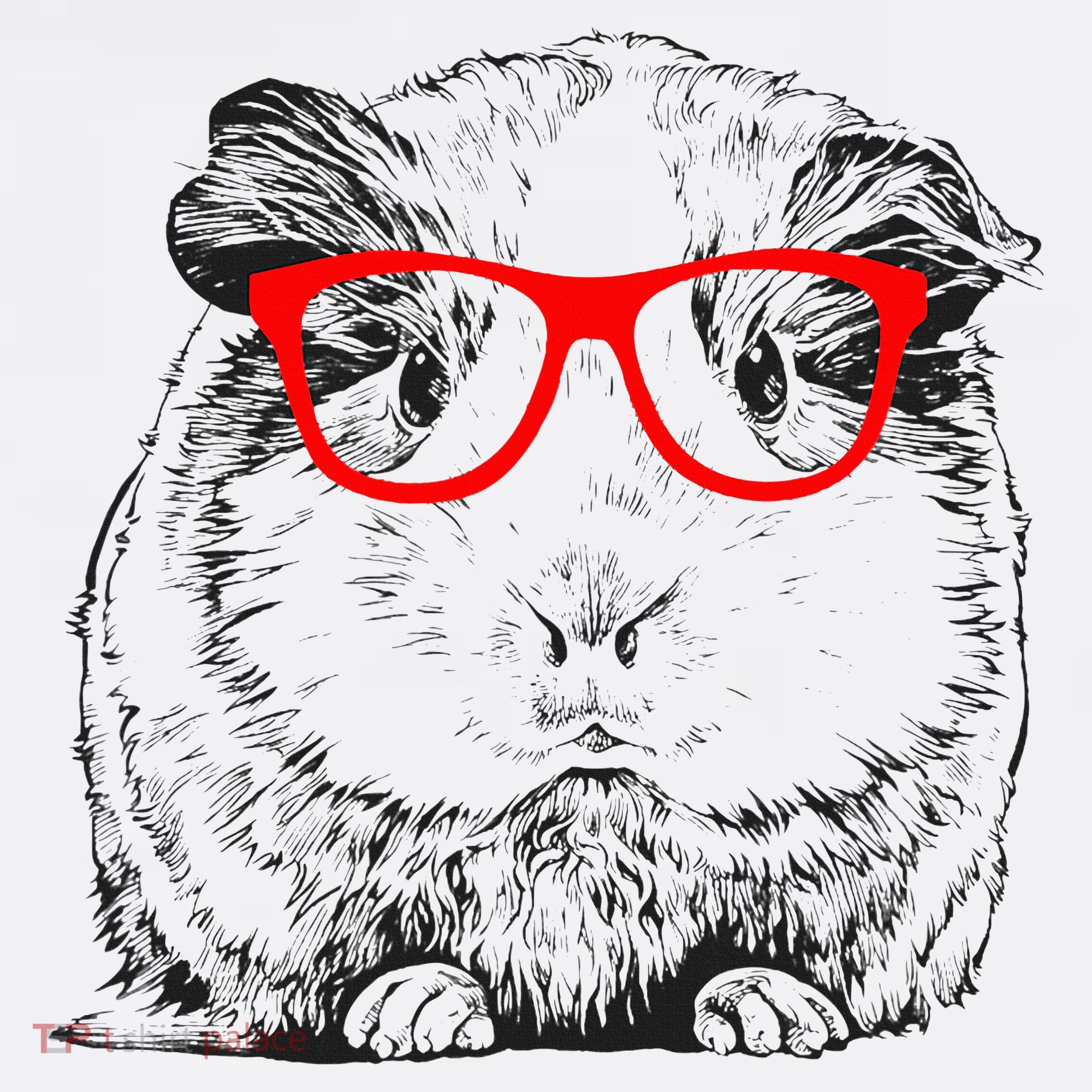 Hipster Guinea Pig In Red Glasses Pet Animal Women's Tank Top