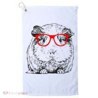 Hipster Guinea Pig In Red Glasses Pet Animal Golf Towel thumb 0