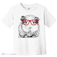 Hipster Guinea Pig In Red Glasses Pet Animal Toddler T-Shirt thumb 0