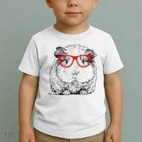 Hipster Guinea Pig In Red Glasses Pet Animal Toddler T-Shirt thumb 2