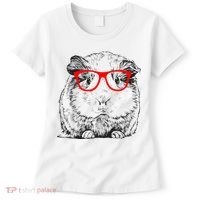 Hipster Guinea Pig In Red Glasses Pet Animal Women's T-Shirt thumb 0