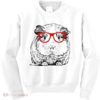 Hipster Guinea Pig In Red Glasses Pet Animal Kids Sweatshirt thumb 0