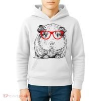 Hipster Guinea Pig In Red Glasses Pet Animal Kids Hoodie thumb 4