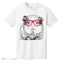 Hipster Guinea Pig In Red Glasses Pet Animal Kids T-Shirt thumb 0