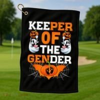 Hilarious Gender Reveal Halloween Party Surprise Golf Towel thumb 1