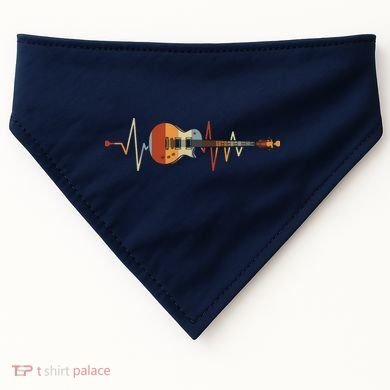 Heartbeat Guitar Retro Vintage USA-Made Doggie Bandana